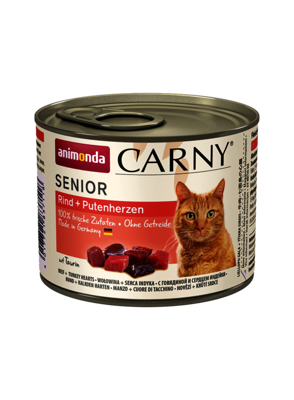 Animonda Cat Carny Senior Coeurs de boeuf et de dinde 200g 