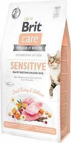 Brit Care Cat Grain-Free Sensitive Healthy Digestion & Delicate Taste avec de la dinde et du saumon 2kg x2