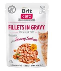 Brit Care Cat Pouches Filets En Sauce Au Saumon Sarriette Enrichi En Argousier Et Capucine 85g x10