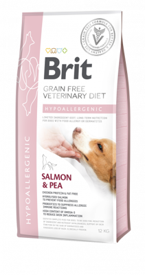 Brit Grain Free Veterinary Diet Dog Hypoallergenic Saumon et Pois 2kg x2