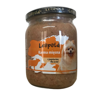 Croquettes pour chiens Leopold à la viande d'agneau 500g ( bocal)