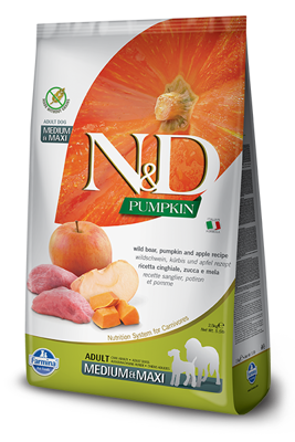 Farmina N&D Pumpkin Grain Free Canine Adult Medium&Maxi Boar&Apple 12kg 
