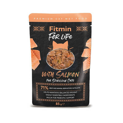 Fitmin Cat For Life stérilisé au Saumon 85g x24