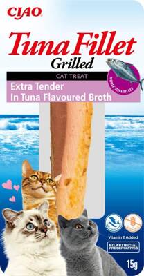 INABA Filet de thon pour chats - Filet de thon extra tendre dans un bouillon de thon 15g