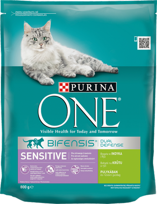 Purina One Cat Croquettes pour chats sensibles à la dinde 800g