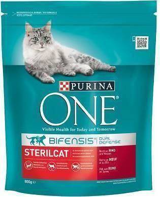 Purina One Cat Sterilcat aliments avec boeuf 800g x5