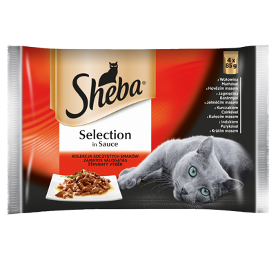 Sheba Sachet Selection in Sauce Saveurs Juteuses 4x85g