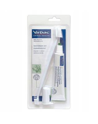 VIRBAC Kit dentaire pour chiens (pâte + brosse à dents) 70g